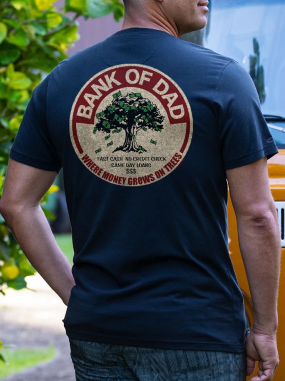 Crazy shirts Bank of Dad Jet Black Short Sleeve T-Shirt